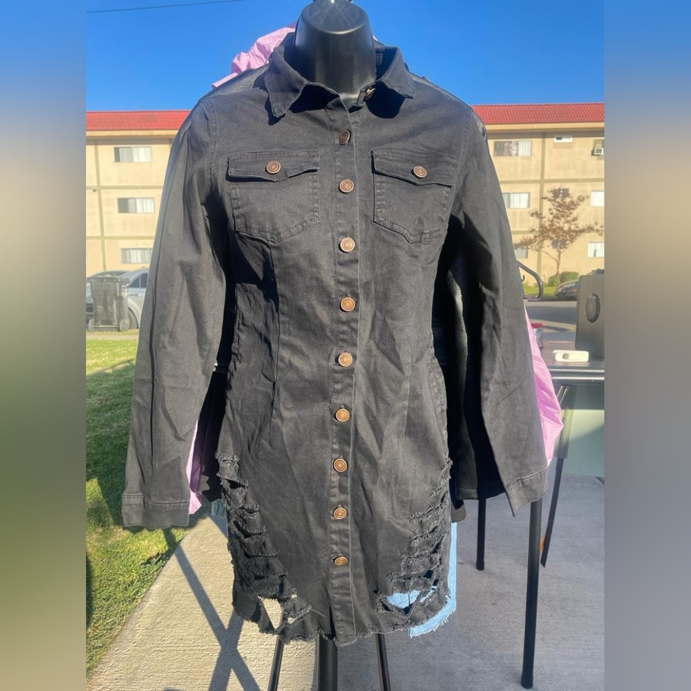 Black Denium like Dress